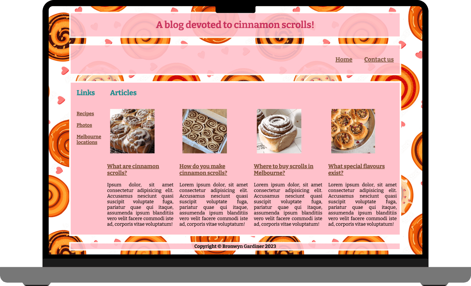 Sneak peek at Bronwyn's Cinnamon Scroll Web Project